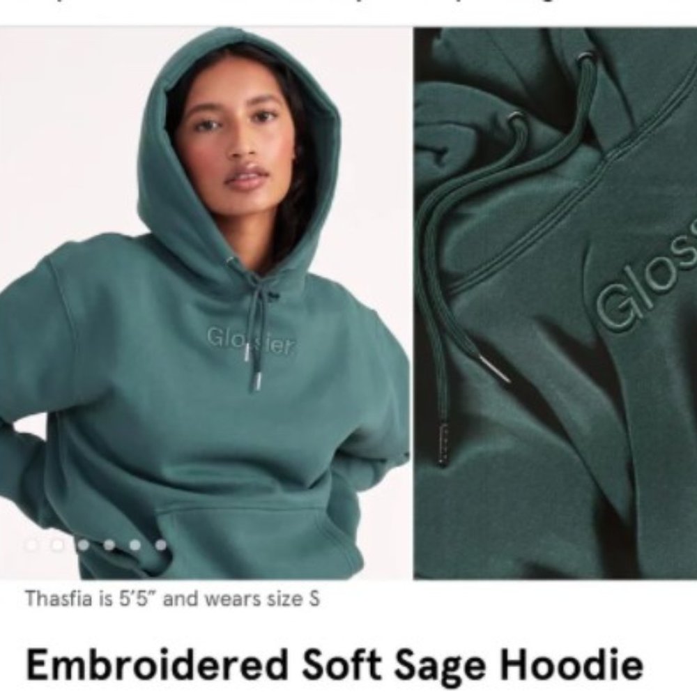 Glossier Sage Green Hoodie sz Small